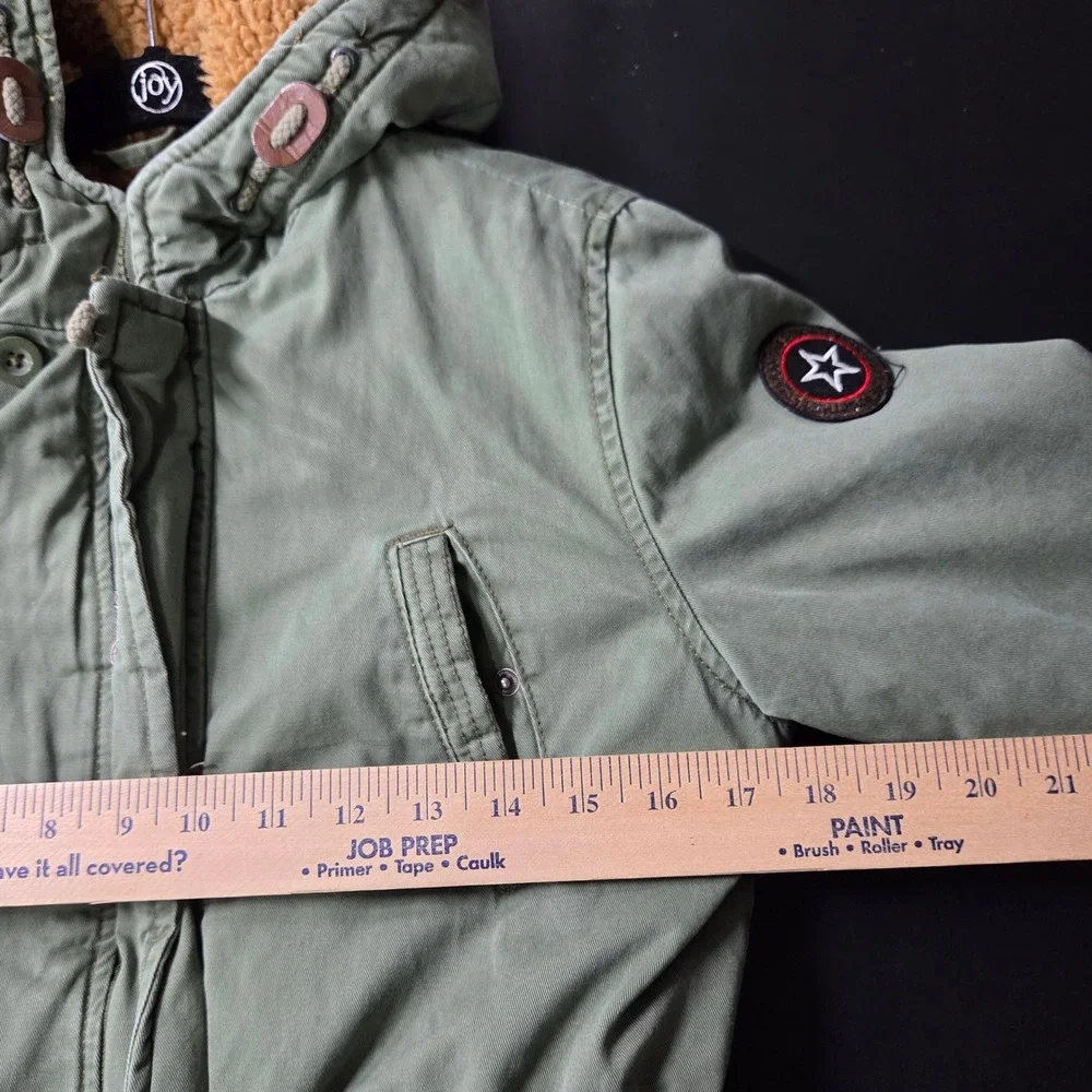 Terranova Parka Jacket Kids 12-13 Green Good Sherpa Lined Hooded CPBU00537A